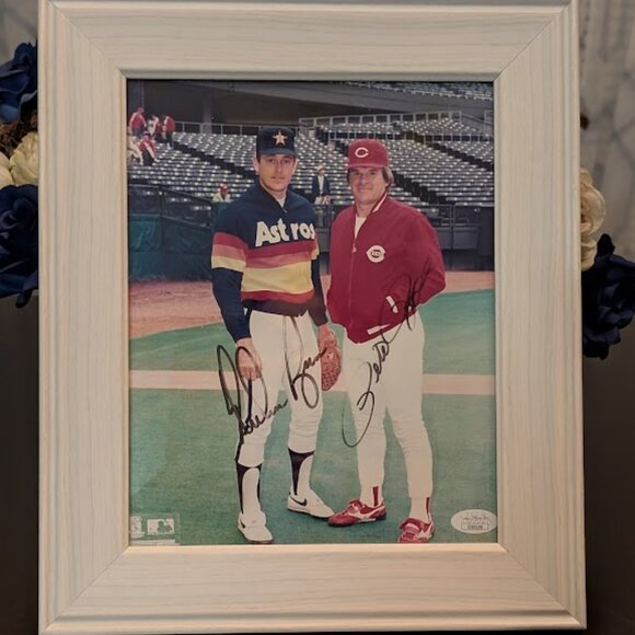 ⬇️PD⬇️O2 PETE ROSE & NOLAN RYAN SIGNED PIC W/ COA - Picture 7 of 7
